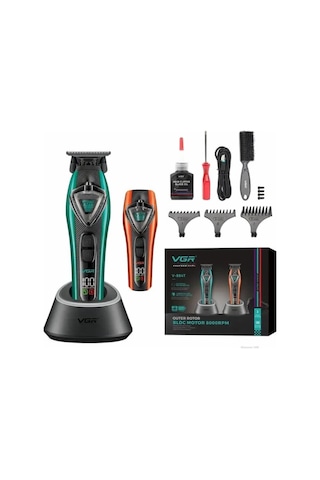 V-884t Profesyonel Sakal Ve Ense Çizim Tıraş Makinesi, 8000 Rpm Bldc Motor, Trimmer, Yedek Kapaklı