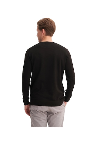 Cazador Slim Fit Soft Touch Basic Bisiklet Yaka Kazak-33155 Siyah