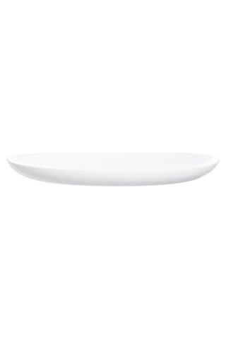 Temperli Cam Oval Beyaz Servis Tabağı 33cm