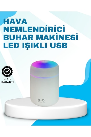 Led Işıklı Sessiz Masaüstü Nemlendirici 3 Buhar Modu Düz Renkli