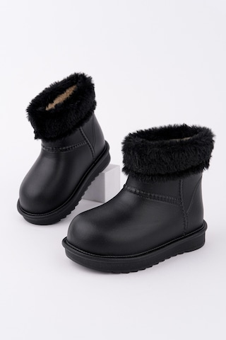 Muggo Frigus Çocuk Kürklü Yağmur Ve Kar Botu Siyah