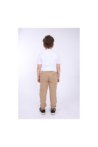 Blayn Jeans Çocuk Beli Lastikli Kışlık Erkek Ve Kız Unisex Pantolon Krem