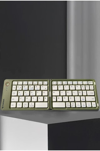 Torima TK-08 Yeşil Kablosuz Katlanabilir Şarjlı Taşınabilir Mini Bluetooth Klavye