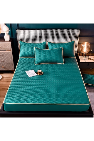 Hfambition Yeşil Tam Kaplama Yorgan Seti, Kaymazsız Ev Tekstili, Eviniz İçin Konfor Ve Koruma, Üretimden Perakendeye Direk Sağlama Diğer