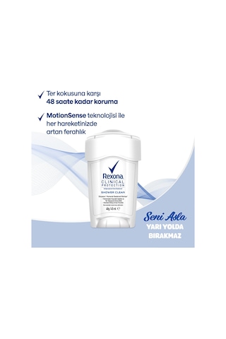 Rexona Clinical Protection Shower Clean Krem Deodorant 2 x 45 ML
