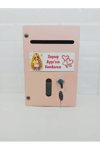Ahşap İsme Özel Renkli Çocuk Kumbarası