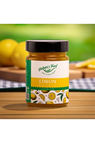 Limon Reçeli Premium Series 400gr Cam Şişe %65 Limon Doğal İçerik Doğal Tat, Nature's Food