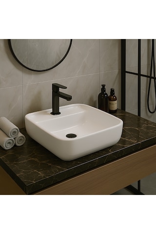 Turavit PRT0711 Porto Batarya Delikli Çanak Lavabo 40 x 40 CM