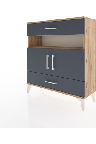 Arges Şifonyer 3 Raflı 2 Çekmeceli 2 Kapaklı 88x30x96 Çam-ant... Çam