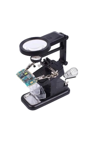 Wellhise Te-803 Masa Üstü Ledli Büyüteç Çok Amaçlı Tutacak