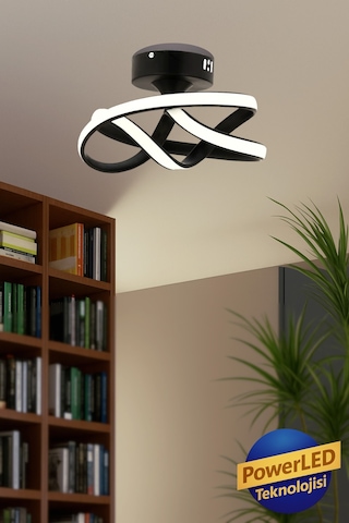 Vino Riserva Model Siyah Renk Metal Salon Mutfak Oturma Yatak Odası Modern Led Plafonyer Avize Gold