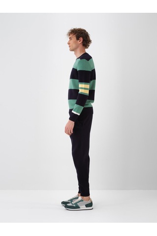 Lacivert Doğal Yün Dokulu Regular Fit Pantolon 801843 Lacivert