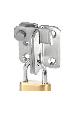 Sürgülü Kapı Kilidi Asma Kilit Mandallı Kapı Kilidi Tokalı Kilit Hırsızlık Önleyici Kanca, Fırçalanmış Paslanmaz Çelik Kaplama.