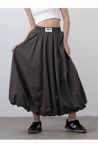 Kız Çocuk Tasarım Uzun Balon Etek-15528 Gri