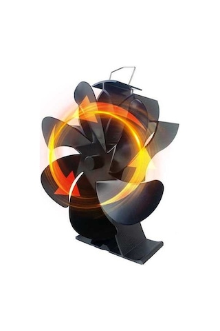 Pazly Jms Elektriksiz 6 Kanatlı Lotus Şömine Fanı, Isıyla Çalışır, Sessiz, 192x129x54 Mm