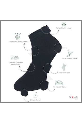 Erkek Çorap 6 Çift Dikişsiz Yazlık Bambu Kısa Patik Set