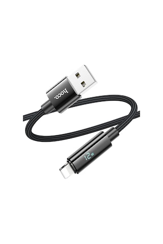 Hoco U125 Benefit USB to Lightning Şarj Data Kablosu Siyah 1.2 M
