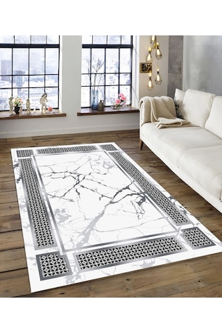 Dijidekor Işıltı Koleksiyonu Model130 Süngerli Dijital Baskılı Saçaksız Mutfak Halısı Yolluk