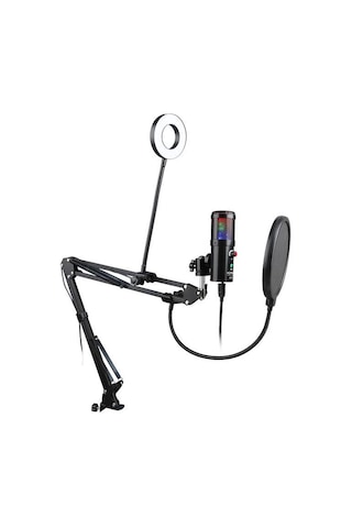 WellSound A6S-B Profesyonel Işıklı Mikrofon Seti