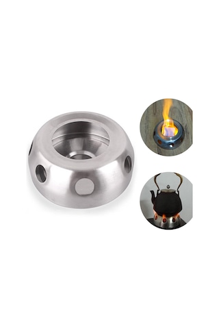 Youtek 410 Paslanmaz Çelik Taşaklı Alkol Ocağı - 4kg Yük Taşıma, Hafif 120g , Çıkışlı Tasarım, Kamp Ve Piknik İçin Sıcak Kaynağı Gümüş