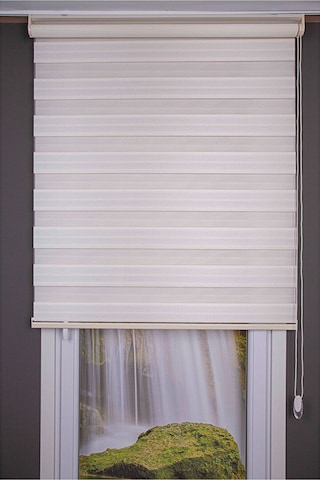 Oba Perde Keten Zebra Perde Beyaz 100 x 190