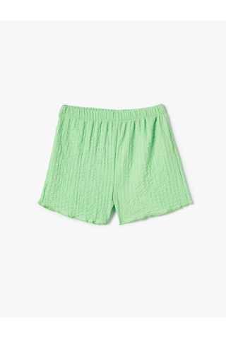 Koton Bürümcük Mini Şort Beli Lastikli Yeşil 4skg40085ak Yeşil