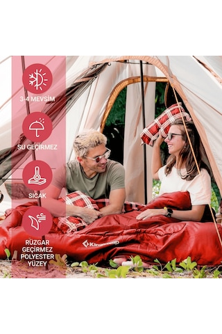 Kingcamp Snowflake 300-d Ultra Çift Kişilik Uyku Tulumu Red Kırmızı