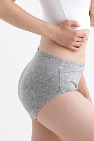 Meine Liebe Unterwäsche Pamuklu 7'li Paket Yüksek Bel Toparlayıcı Etkili Bato Külot Gri