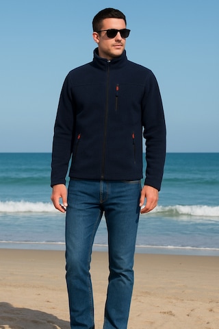 Luxıc Core Unisex Lacivert Polar Ceket Fermuarlı Soğuk Havalara Uygun, Rahat Ve Şık Tasarım