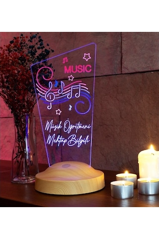 Müzisyen Hediyesi, Müzik Öğretmenine Hediye, Renkli Led Lamba