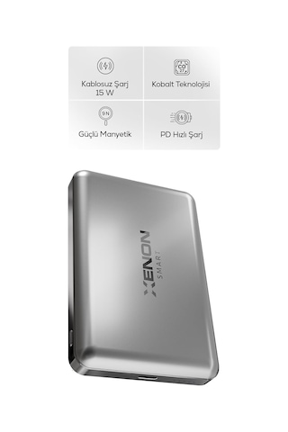 Magsafe Uyumlu Powerbank 10000 Mah 15w Kablosuz 22.5w Kablolu Hızlı Şarj Alüminyum Kasa X6441