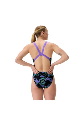 Speedo Fl Printed Leaderback Af Kadın Yüzücü Mayosu Çok Renkli