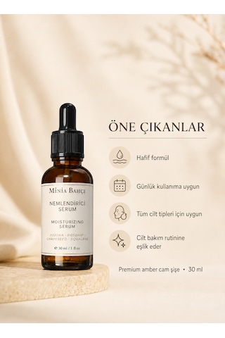 Minia Bahçe Squalene ve Bitkisel Yağlarla Günlük Yüz Bakımı Cilt Nemlendirici Serum 30 ML