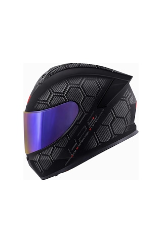 Gıvı 50.x Snake Mat Karbon Kask Gökkuşağı Vizör Tek Renk