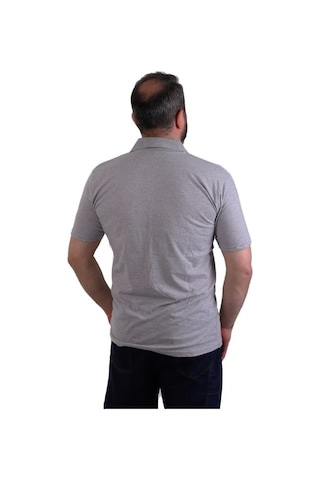 Eser - Polo Yaka Kısa Kol Penye İş Tişörtü - Cepli - Gri