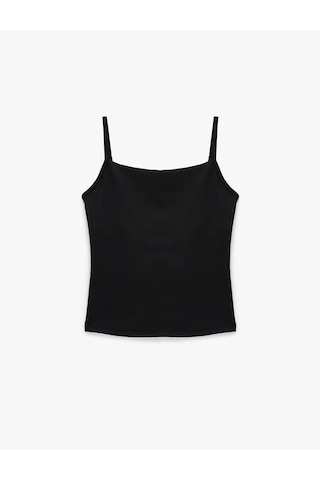 Koton Kolsuz Bisiklet Yaka Slim Fit Atlet Siyah 6wak30137nk Siyah