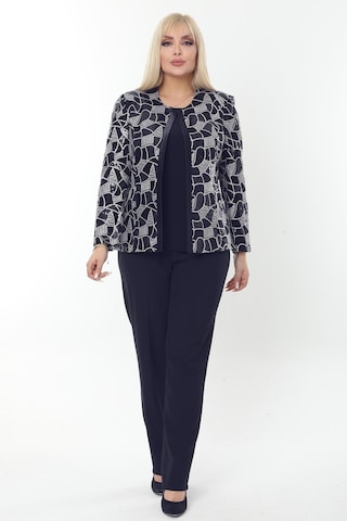 Büyük Beden 3784 Lacivert Ceket+bluz Takım 001
