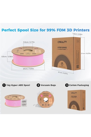 Creality Hyper Abs Pembe Filament 1.75mm 1000gr - Urhanshop Yetkili Satış