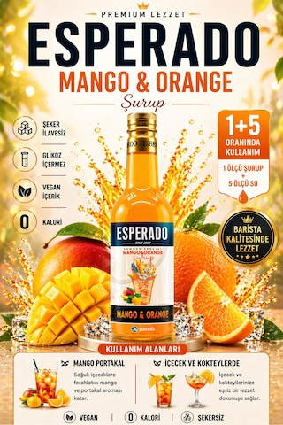 Mango-portakal Yoğun Aromalı Konsantre Şurup 750 Ml
