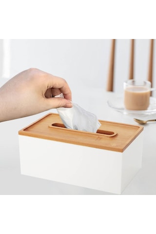 Homyl Mendil Tutucu Modern Dekorasyon Sehpa Için Kağıt Kutusu Beyaz