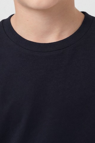 Lacivert O Yaka Standart Fit Basic Unisex Çocuk T-shirt - 11328 Lacivert