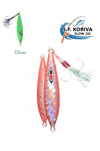 Koriva Slow Jig 60gr - Glow - Akya Sinarit Lahos Trança Antenli Mercan Gibi Balık Avları İçin Jig Koriva Slow Jig 60gr - Glow - Akya Sinarit Lahos Trança Antenli Mercan Gibi Balık Avları İçin Jig