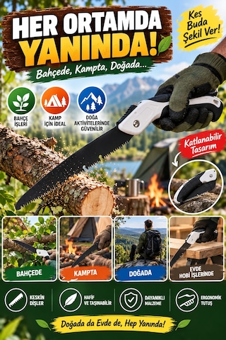 53 Cm Katlanır Budama Testeresi Pelikan El Testeresi Bahçe Dal Ve Ahşap Kesimi Ergonomik Saplı Büyük