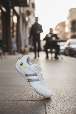 Enoch Ferrari Motosport İnce Tabanlı Sneaker Spor Gri