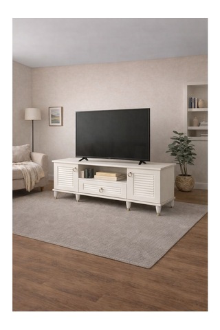 Beyaz Tv Ünitesi Tv Sehpası 140 Cm