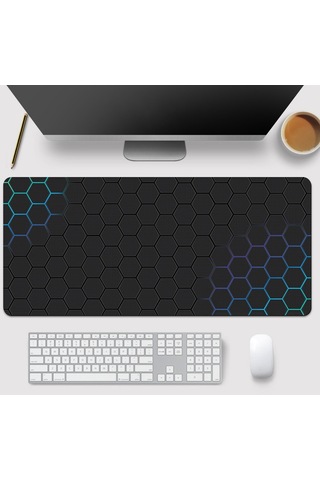 Cbtx 400x1000x3mm Kaymaz Kauçuk Mouse Pad Şık Petek Desenli Masaüstü Mat - Stil 8