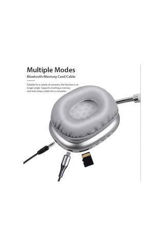 P9 Plus Kulaküstü Kablosuz Kulaklık Şarjlı Wireless Headphone Bluetooth Lu Hafıza Kartı Ve 3.5mm Jack Girişli Type C Şarj Girişli Mikrofonlu Kulaklık Mp3 Müzik Çalar