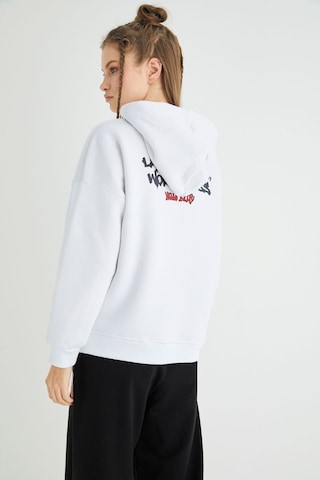 Hello Kitty Lisanslı Baskılı Kapüşonlu Kalın Sweatshirt Renkli