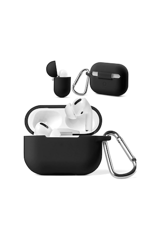 Airpod 3 Nesil Uyumlu Kılıf Silikon Kapak Arka Koruma Kabı Koruyucu Kılıf Siyah Belirtilmemiş Airpo Diğer