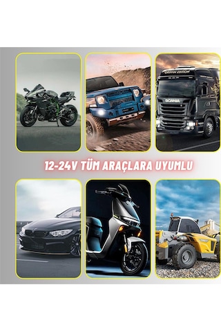 2 Adet Led Spot Işık Ve Sarı Beyaz Projektör Lens 3 Gözlü Dikdörtgen Baykuş Led Off Road Lamba Motosiklet